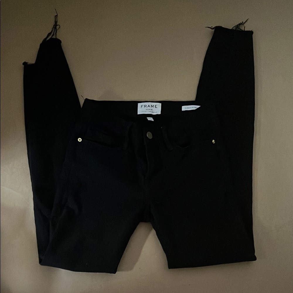 Frame Denim Black Skinny Jeans Modern Stretch
